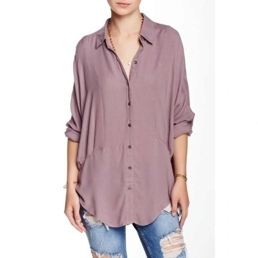 Free People • Smoke Purple True Affection Blouse